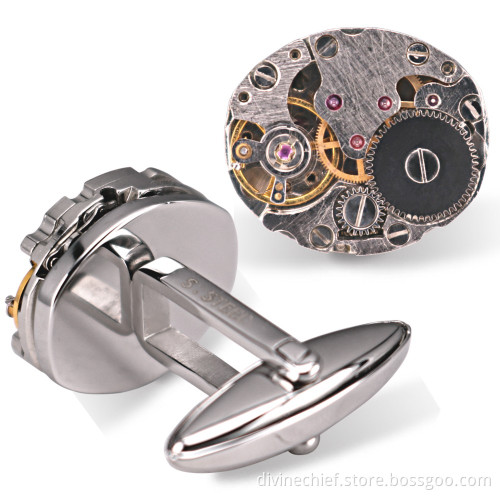 316L Stainless Steel Movement Cufflinks , Wholesale Custom Men Watch Movement Cufflinks